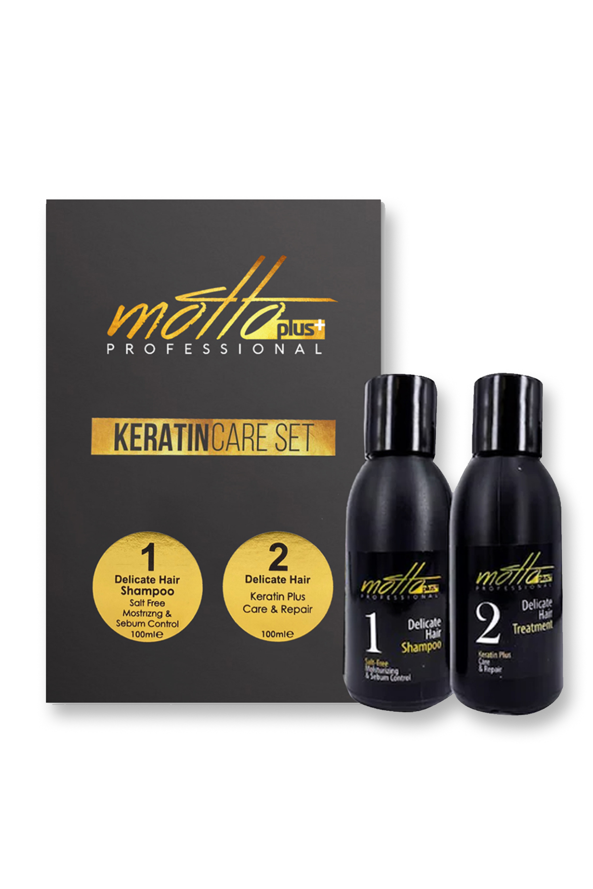 Motto Plus Professional Brezilya Fönü Keratini 2'li Mucizevi Bakım Seti (100ml Keratin - 100ml Şampuan)