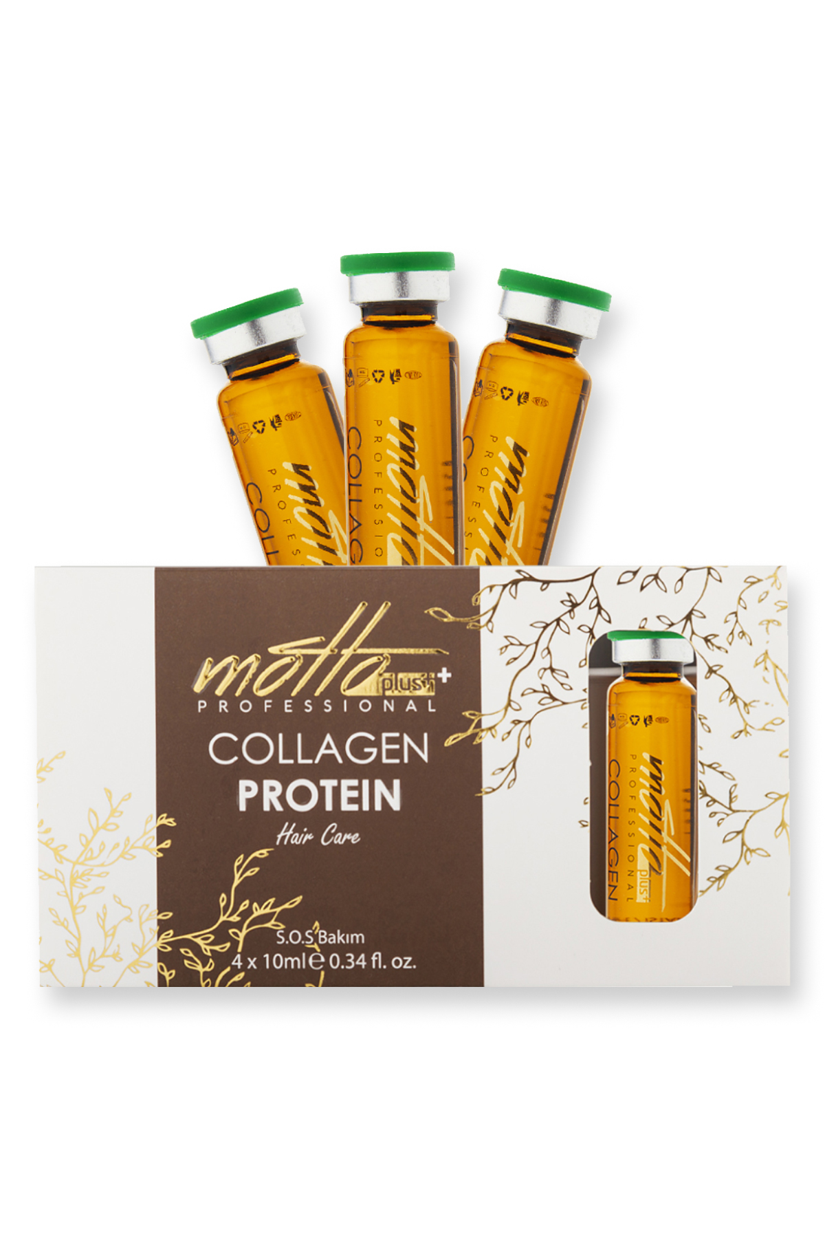 Motto Plus Professional Multivitamin Collagen - Protein Acil Kurtarma Saç Bakım Kürü 4x10ml 4 Ampul