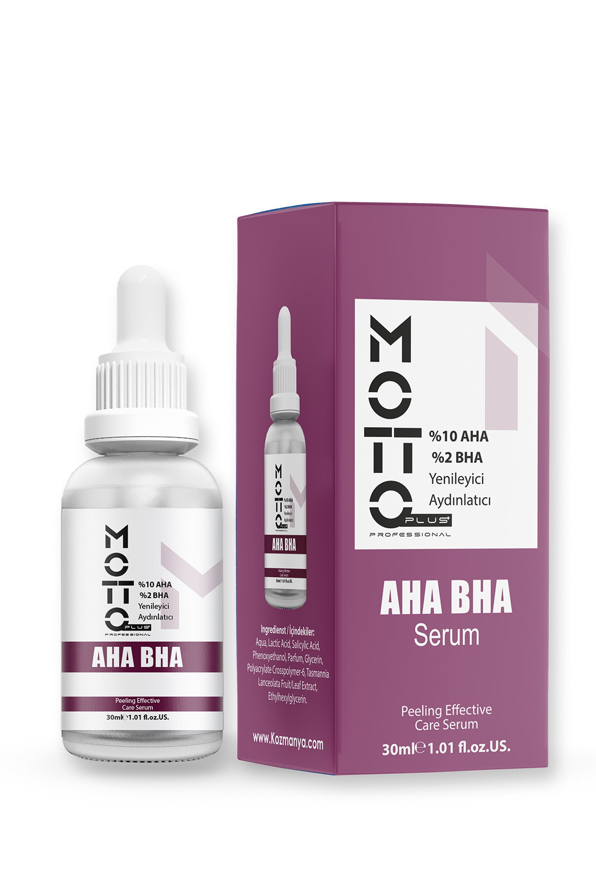 Motto Plus Professional %10 AHA %2 BHA Yenileyici ve Aydınlatıcı Üst Düzey Peeling Bakım Serumu 30ml